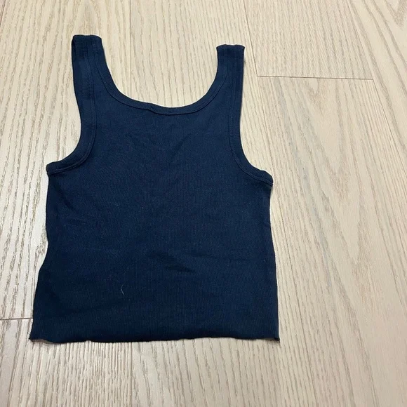 Sunday Best - Navy Ribbed Tank Top - Picture 2 of 3